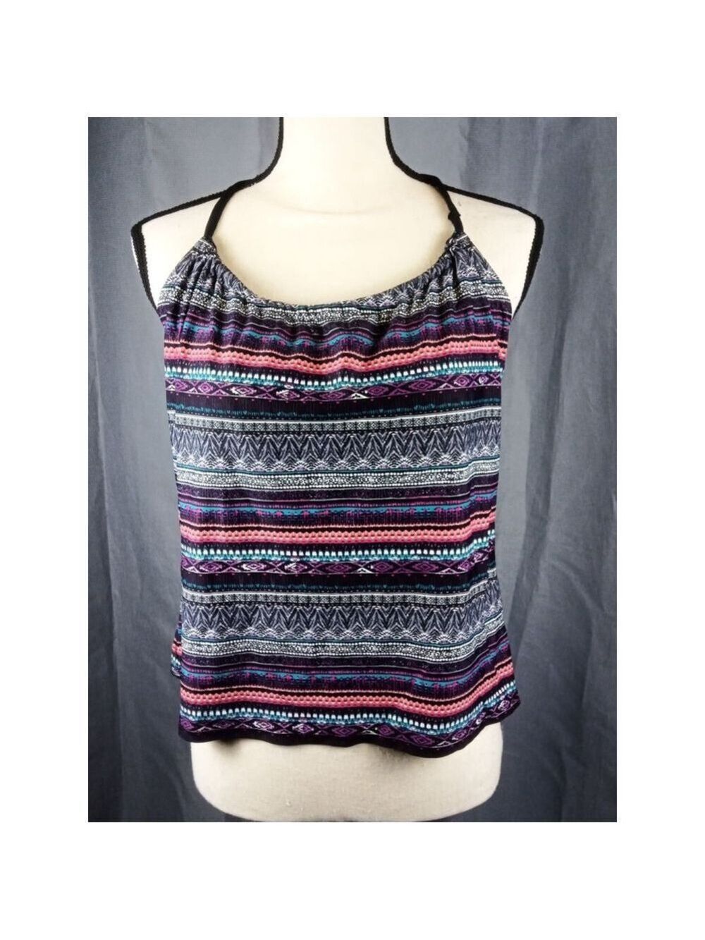 Kona Sol bikini top, multicolor geometric design, size M